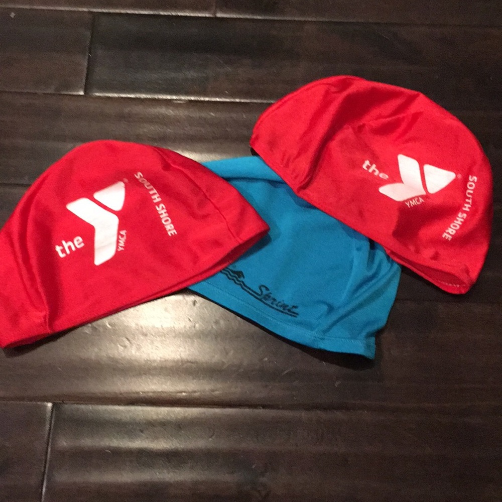 3 pc bundle! Swim caps OS kids